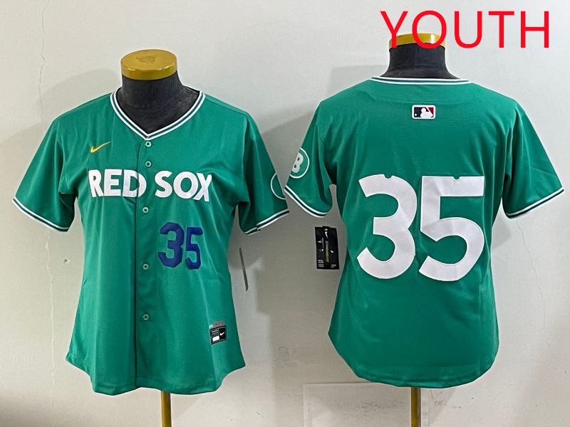Youth 2025 Boston Red Sox #35 No Name Dark Green Joint Name Nike MLB Jersey style 3->youth mlb jersey->Youth Jersey